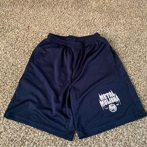 Sport-Tek Dark Blue Athletic Shorts, Metal Mulisha, Size Small